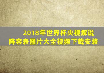 2018年世界杯央视解说阵容表图片大全视频下载安装