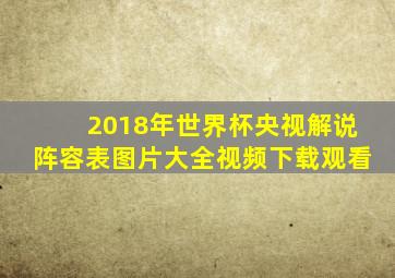 2018年世界杯央视解说阵容表图片大全视频下载观看