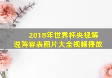 2018年世界杯央视解说阵容表图片大全视频播放