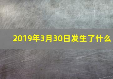 2019年3月30日发生了什么