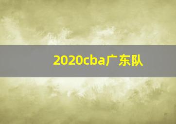 2020cba广东队