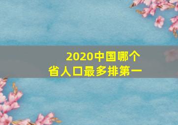 2020中国哪个省人口最多排第一