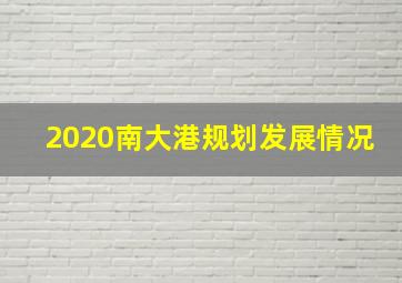 2020南大港规划发展情况