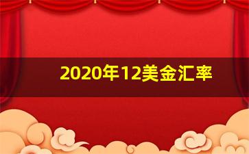 2020年12美金汇率