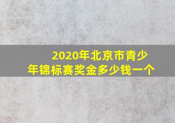 2020年北京市青少年锦标赛奖金多少钱一个