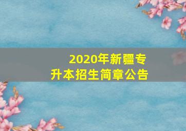 2020年新疆专升本招生简章公告