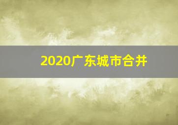 2020广东城市合并