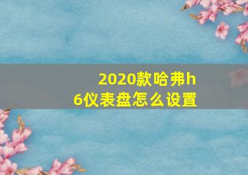 2020款哈弗h6仪表盘怎么设置