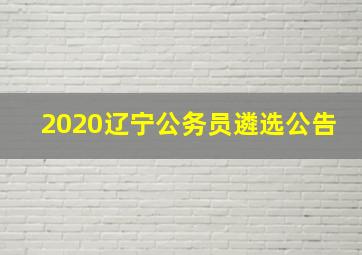 2020辽宁公务员遴选公告