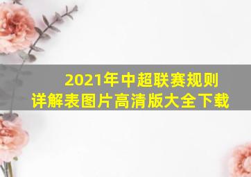 2021年中超联赛规则详解表图片高清版大全下载