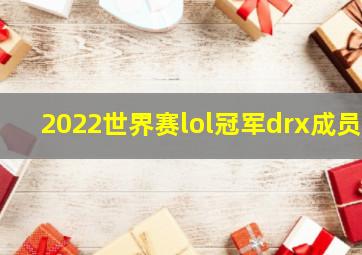 2022世界赛lol冠军drx成员