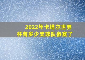 2022年卡塔尔世界杯有多少支球队参赛了