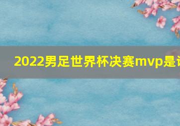 2022男足世界杯决赛mvp是谁