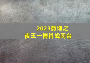 2023微博之夜王一博肖战同台