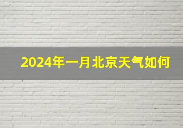 2024年一月北京天气如何