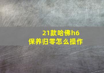 21款哈佛h6保养归零怎么操作