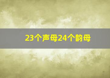 23个声母24个韵母