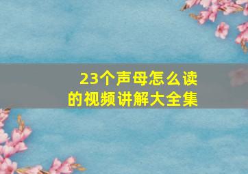 23个声母怎么读的视频讲解大全集