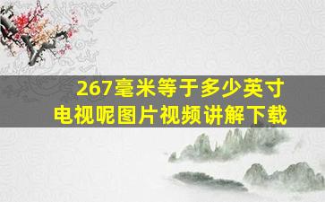 267毫米等于多少英寸电视呢图片视频讲解下载