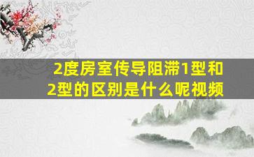 2度房室传导阻滞1型和2型的区别是什么呢视频