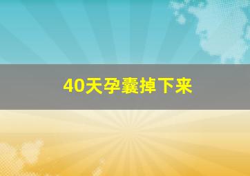 40天孕囊掉下来