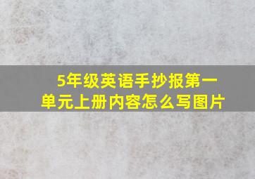 5年级英语手抄报第一单元上册内容怎么写图片