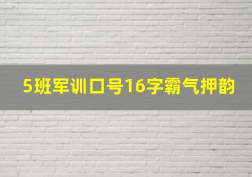 5班军训口号16字霸气押韵