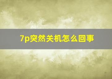 7p突然关机怎么回事