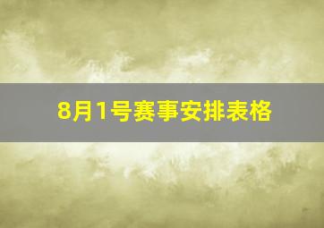 8月1号赛事安排表格