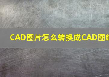 CAD图片怎么转换成CAD图纸