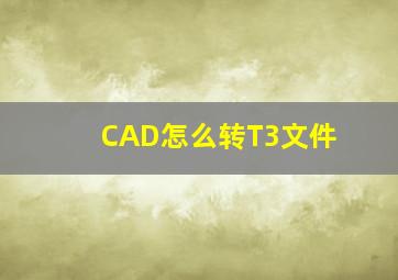 CAD怎么转T3文件