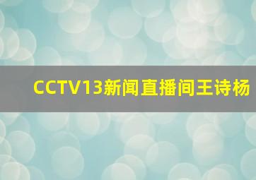 CCTV13新闻直播间王诗杨