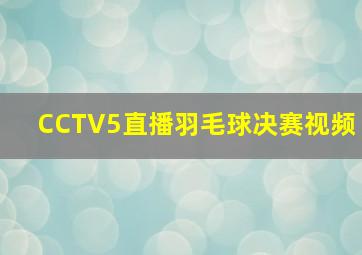 CCTV5直播羽毛球决赛视频