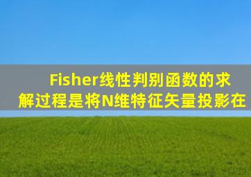 Fisher线性判别函数的求解过程是将N维特征矢量投影在