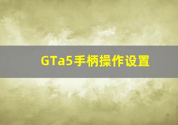 GTa5手柄操作设置