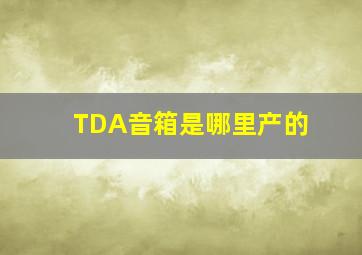 TDA音箱是哪里产的