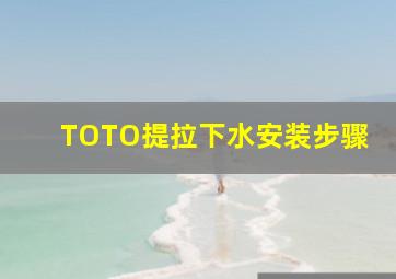 TOTO提拉下水安装步骤