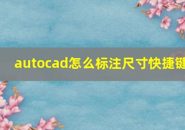 autocad怎么标注尺寸快捷键