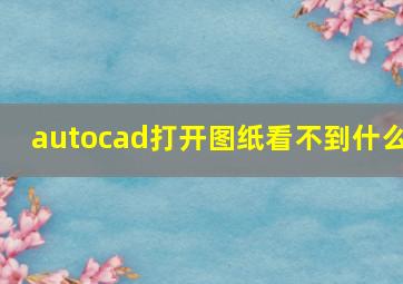 autocad打开图纸看不到什么