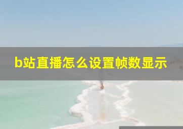 b站直播怎么设置帧数显示