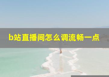 b站直播间怎么调流畅一点