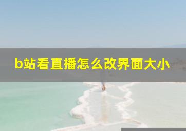 b站看直播怎么改界面大小