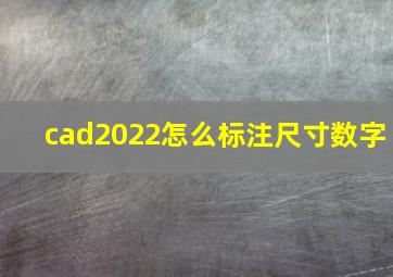 cad2022怎么标注尺寸数字