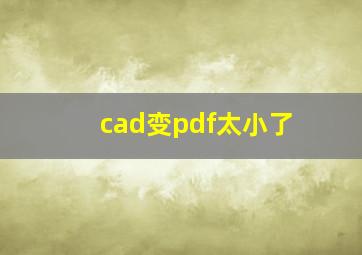 cad变pdf太小了