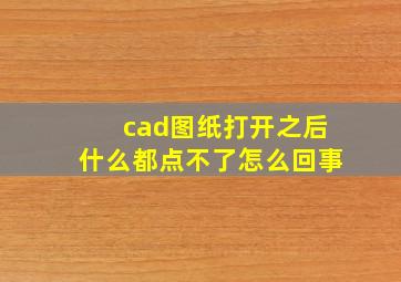 cad图纸打开之后什么都点不了怎么回事