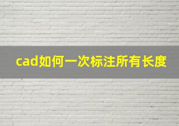 cad如何一次标注所有长度