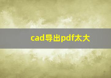 cad导出pdf太大