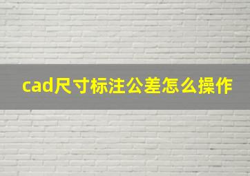 cad尺寸标注公差怎么操作