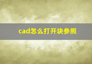 cad怎么打开块参照