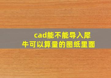 cad能不能导入犀牛可以算量的图纸里面